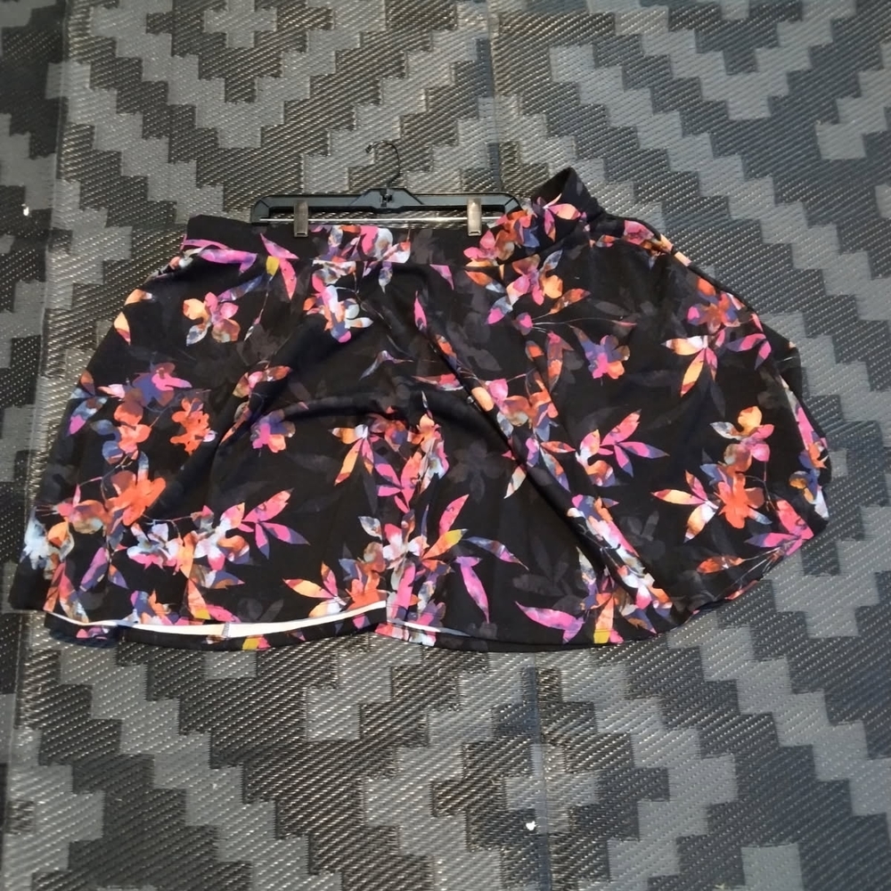 Floral Black Skirt